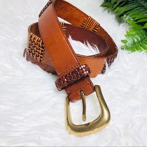 Fossil distressed unique leather belt 26 to 30
